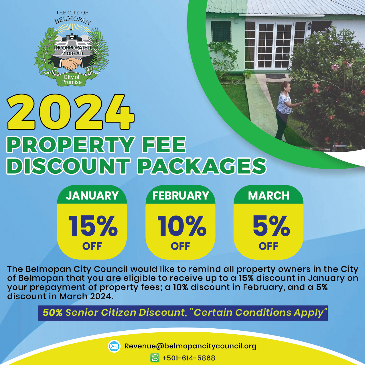 2024 Property Fee Discount Packages Belmopan City Council