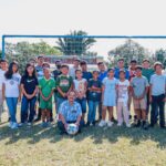 His Worship Mayor Pablo Cawich brightened the day at OLOG Primary School with a special delivery: two brand-new goalposts and nets!